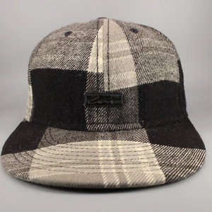 Circa Hat Cap Black Gray Wool Blend Plaid Fitted 7 1/4 Skater Urban Skateboard - Picture 1 of 10