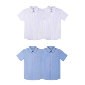 Boy's Short Sleeve School Shirts 2 pack ages 3-4, 4-5, 7-8, 10-11 - Picture 1 of 4