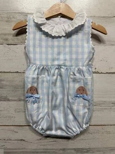 Girls Size 6m Sal & Pimenta Embroidered Bunny Bubble - New Without Tags - Picture 1 of 2