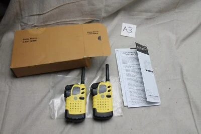 GE FM Transceiver Walkie Talkie Pair 3-5872 Yellow Philip Morris - Image 1 of 4