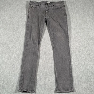 Volcom 2x4 Skinny Jeans Mens 33 Gray Wash Stretch Denim Five Pocket Zip Fly - Image 1 of 4