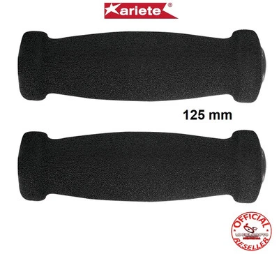 ARIETE COPPIA MANOPOLE IN SPUGNA MOTO SCOOTER NERE 125 MM 22/25 UNIVERSALI