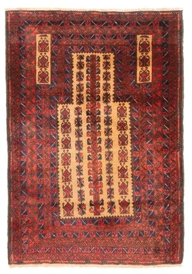 Alfombra de lana oriental anudada a mano vintage tradicional tostada de 3'2" x 4'7" Foto 1 de 4