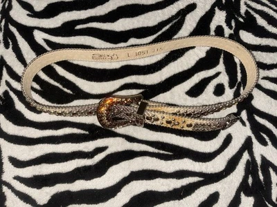 BB Simon Brown Snake Print Belt Swarovski Brown Crystals - Image 1 of 4