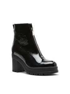 LA CANADIENNE Womens Black 1" Platform Padded Padded Penn Round Toe Booties 8 M - Picture 1 of 9