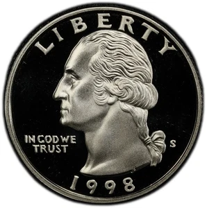 1998-S Clad Proof Washington Quarter 25C - Picture 1 of 2
