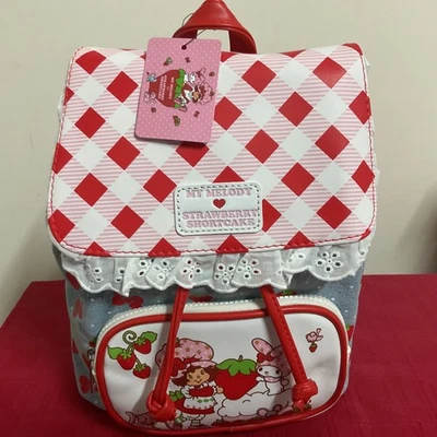 BIOWORLD STRAWBERRY SHORTCAKE X MY MELODY MINI SLOUCH BACKPACK NWT!!!! - Image 1 of 4