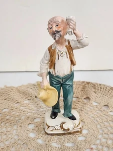 Vintage Farmhouse Old Farmer Rancher Wiping his Brow Porcelain - Picture 1 of 7