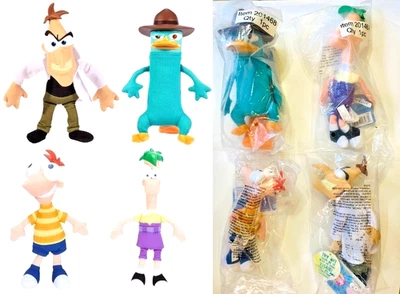 Phineas & Ferb Gabble Head conjunto de pelúcia de 4 • 2010 Disney • Novo lacrado • Sem som - Imagem 1 de 4