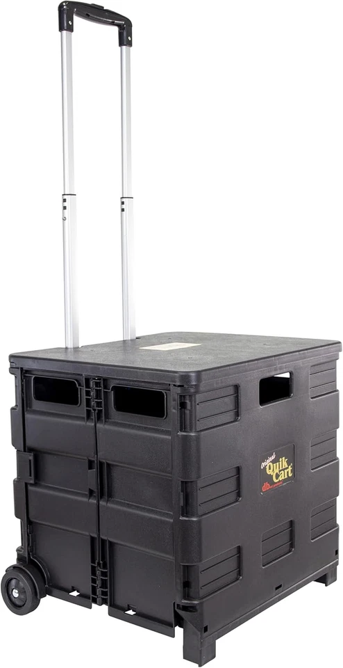 Dbest Products Quik Cart Collapsible Rolling Crate on Wheels for Teachers Tote B