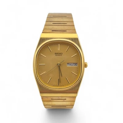 Vintage Seiko Men's Dress Watch 6533-5029 Quartz Day Date Gold Tone New Battery  - Image 1 of 4