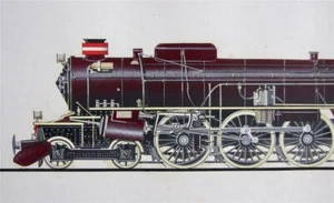 Folio of 6 Steam Locomotives Paintings, Accurate, c.1980 + Text - Picture 1 of 12