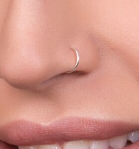 925 Sterling Silver Thin Nose Ring Hoop Small 6mm 8mm 