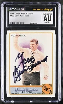 2011 Topps Allen & Ginter #133 Geno Auriemma CGC Autograph AU x JSA 9 - Image 1 of 2