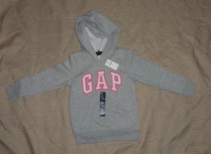 Gap Little Girls Size XS (4-5) Years Gray/Pink Pullover Hoodie/Sweatshirt NWT - Picture 1 of 4