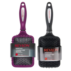 Revlon Straight & Smooth Soft Touch Paddle Hair Brush Set, Black + Berry - Picture 1 of 9