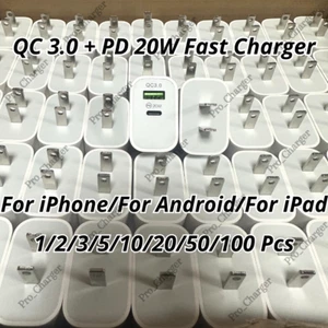 PD 20W QC 3.0 Fast Charger USB C Power Adapter Block Lot For iPhone iPad Android - Picture 1 of 9