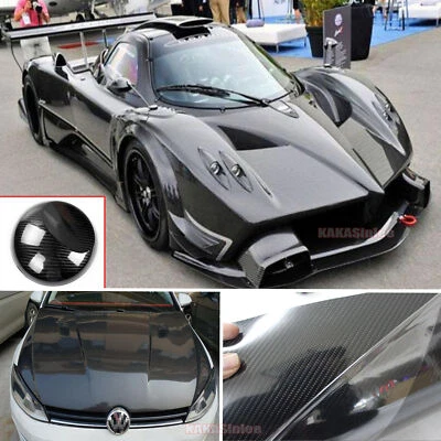 Smooth 5D Black Mirror Carbon Fiber Whole Car Hood Motor Wrap Vinyl Sticker AXUS - Изображение 1 из 4