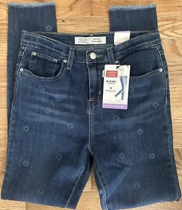 LEVI STRAUSS NWT Iconic Stretch Girls High Rise Super Skinny-Flower Design Sz 16 - Picture 1 of 5