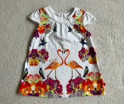 Ted Baker Baby Girl White Floral Bow Dress Holiday Party Occasion 3-6 Month - Image 1 of 4