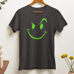 Angry Face Emoji Funny T-Shirt Happy Hardcore Rude Offensive Glow Retro Gifts - Picture 1 of 22