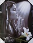 DGA Day of the Dead Religious Praying Canvas Wall Art 12x16 Inch Faith Flower