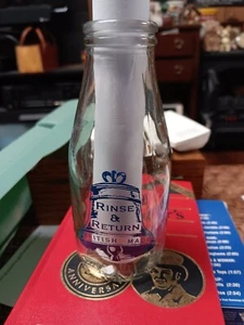 Milk Time School Glocke Milchflasche - blauer Aufdruck - 5,5 Zoll hoch - Made in British - Bild 1 von 2