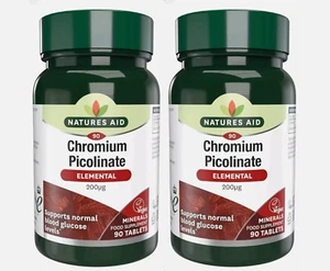 Chromium Picolinate 200ug 180 Tablets Vegan Insulin Blood Sugar Weight Loss - Picture 1 of 8