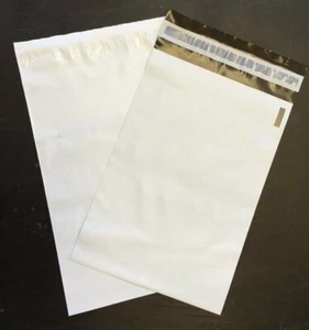 500 #2 (9" x 12") Unlined White Plastic Poly Mailer Bag Self Seal Free Shipping - Picture 1 of 1