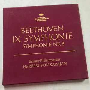 Karajan - Beethoven Symphonies 8 & IX DGG 2LP BOX SET Stereo Tulips - Picture 1 of 11