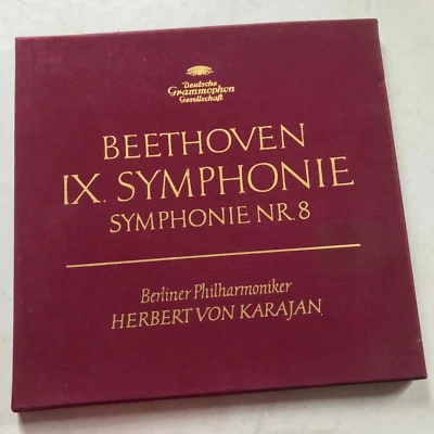 Karajan - Beethoven Symphonies 8 & IX DGG 2LP BOX SET Stereo Tulips - Image 1 of 4