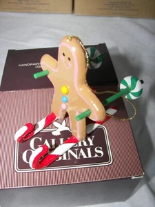 Nuevo de lote antiguo Avon Gallery Originales Pintado a mano Árbol de Navidad Adorno Pan de Jengibre Hombre - Imagen 1 de 2