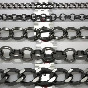 Metal Chains Gunmetal plated chains leather craft DIY extension necklace  - Picture 1 of 9