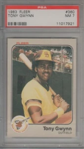 1983 Fleer #360 Tony Gwynn San Diego Padres HOF RC PSA 7 NM Rookie Card - Picture 1 of 2