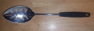 Vintage Foley USA Chrome Plated Slotted Spoon With Black Handle  - Picture 1 of 10
