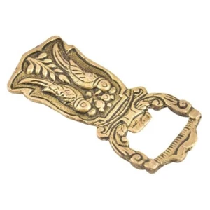 Vintage Finish Brass Two Parrots Engraved Bottle Opener For Beer Soda Wine Cork - Picture 1 of 2
