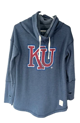 The Original Retro Brand Women's Cowl Neck Kansas KU Jayhawks Sweatshirt USA L - Image 1 of 4