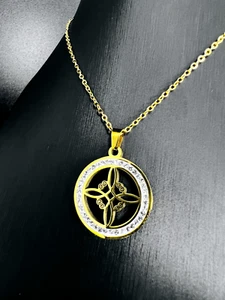 Hexen Knoten Anhänger Edelstahl Kette Damen Schmuck Magie Zauber Biker C11E - Bild 1 von 4