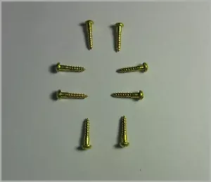 #3 X 1/2" TORNILLOS DE MADERA RANURADOS CABEZA REDONDA DE LATÓN (8) - Imagen 1 de 1