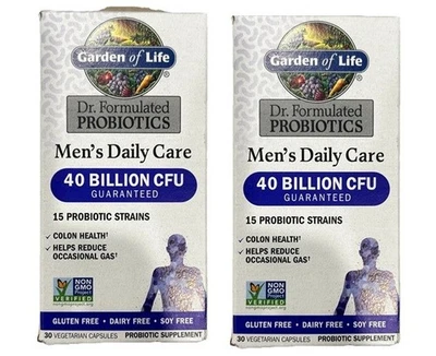 2 pk Garden of Life Men's Daily Care Probiotic 40 Billion 60 Capsules EXP 08/26+ - Image 1 of 4
