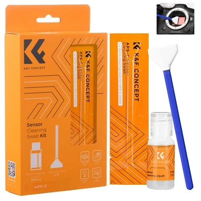 K&F Concept Sensor Cleaning Set with 10 Microfibre Swabs 16 mm and 20 ml - Bild 1 von 4