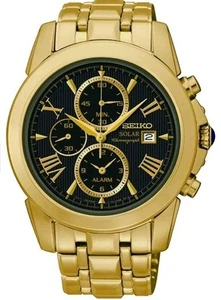 SEIKO MEN'S LE GRAND SPORT Gold Chronograph Mens Watch V172-0AN0 SSC196P-9 - Picture 1 of 10