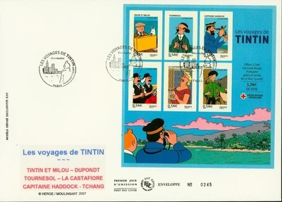 France 2007 - FDC. Yvert Block Nr.: 109 "Tintin""Comics"......(EB) AR-08909 - Image 1 of 2