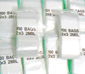 2000 WHITE BLOCK Bags 2x3 2mil Writeable Reclosable 2" x 3" Small Poly Baggies - Picture 1 of 6