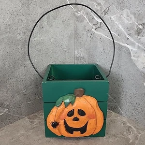 Eddie Walker Jack O Linterna Cesta de Madera Calabaza Araña Halloween Medio Oeste En muy buen estado - Imagen 1 de 11