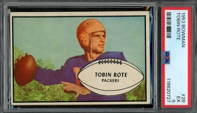 1953 BOWMAN #28 TOBIN ROTE PSA 5 PACKERS [G727] - Image 1 of 2