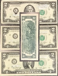 Lot of THREE $2 Bills with UNEVEN Borders. CIRCULATED, ungraded & AS-IS - Picture 1 of 4