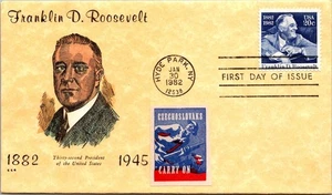 FDC 1982 SC #1950 CCR#1 Cachets - Hyde Park NY - Single - J21477 - Picture 1 of 2