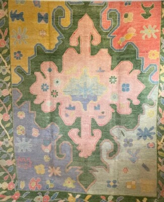 Multi Size Contemporary Oushak Rug Soft Green Accent Luxury rug - Image 1 of 4