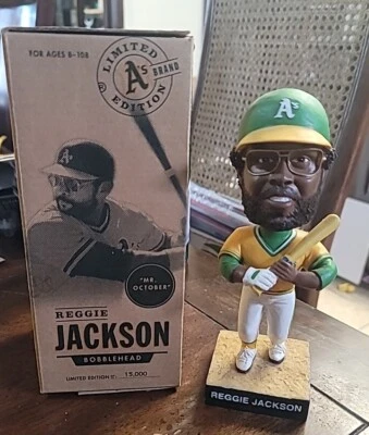 2004 Oakland Athletics A's Reggie Jackson Bobblehead NOVO Edição Limitada RARO - Imagem 1 de 4